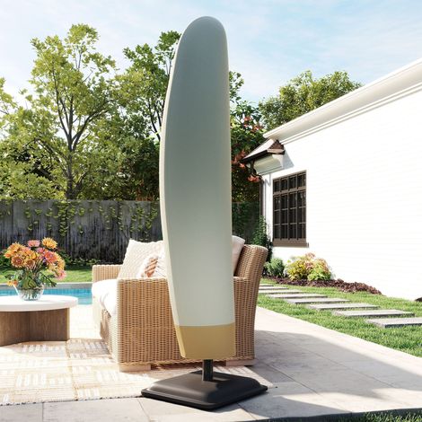 Housse imperméable pour parasol 3x3m. Housse pour parasol déporté avec fermeture éclair et attache. Beige.
