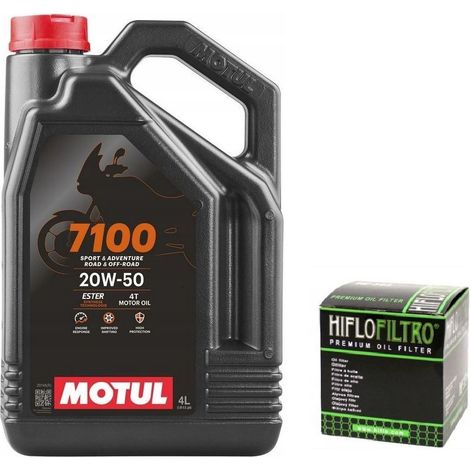 MOTUL 7100 4L 20W50 Öl + Hiflo HF163 Ölfilter BMW K R 1100 1150 Gs Rt (1/3)