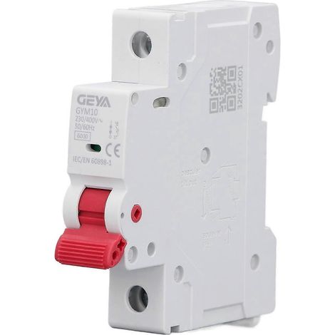 Disjoncteur monophasé 230 V/400 V, pouvoir de coupure de 6 kA pour usage domestique