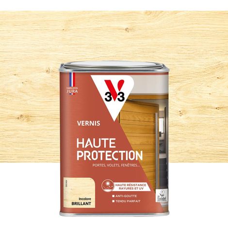 Vernis bois extérieur Incolore brillant - Haute résistance rayures et UV - Anti-goutte et tendu bon - 1L (1/4)