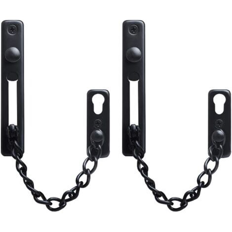 Loquet coulissant en acier inoxydable, lot de 2 chaînes de sécurité, verrou antivol, chaîne de porte avec vis, pour portails de jardin et portails en bois (1/5)