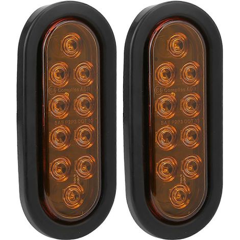 Stück 10-LED-Seitenmarkierungsleuchten, 6 Zoll oval, IP67 wasserdicht, Aufputzmontage für LKW-Anhänger