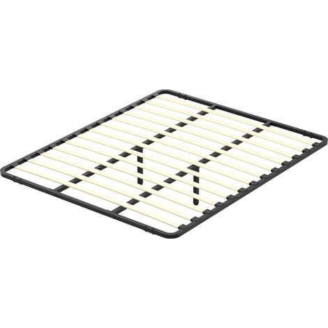 STANEW Rete Letto Matrimoniale 160x190cm Rete Senza Piedi da Appoggio con due Barre in Ferro,Rete Matrimoniale 160x190 da Incasso e 2 piede regolabile per rinforzo in mezzo,Montaggio Rapido e Facile