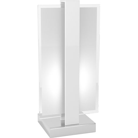 Abatjour Industrial-Minimal Cross Metallo Bianco Vetro 1 Luce E27
