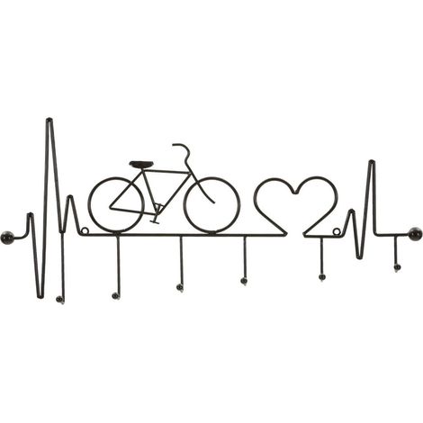 Appendiabiti in metallo nero, 59x3,2x26,5 cm – Bicicletta (1/5)