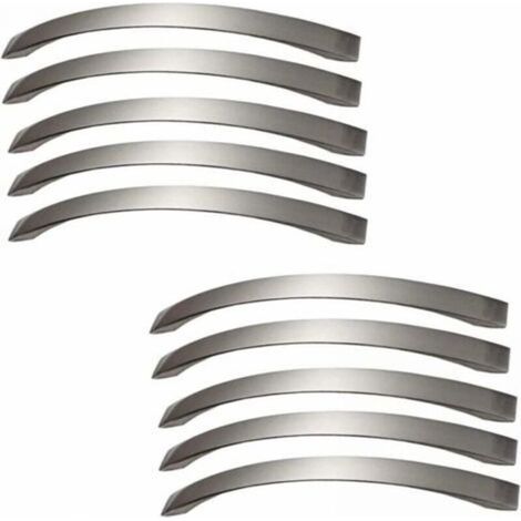10er-Set Küchenschrankgriffe - Verchromt - Türgriffe Nickel Gebürstet Küchengriffe Edelstahl Lochabstand 160mm