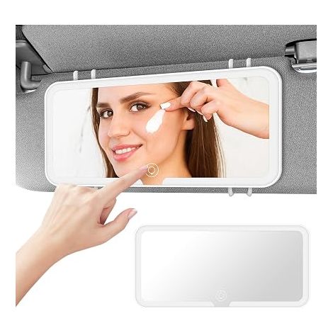 LED Cosmetic Mirror with Illumination, Newborn and Kids Mirror, Rechargeable (3 Light Modes), with Touch Screen, Simple and Convenient Sunshade, Suitable for Most (1/5)