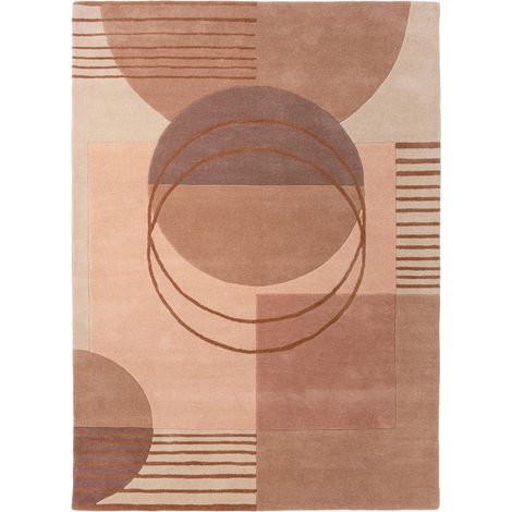 Tapis salon et chambre en laine 140x200 crème rectangle fait à la main