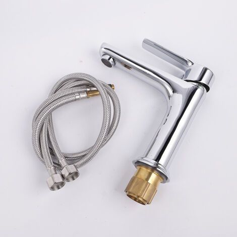 Robinet mitigeur de lavabo en acier inoxydable 304 – Finition chromée antirouille – Cartouche céramique à économie d'eau – Robinet de salle de bain (1/4)