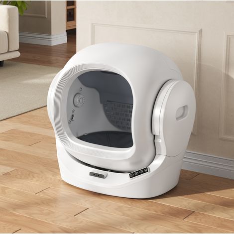 Arenero automático inteligente para gatos con control por app, 68 L, blanco (1/5)
