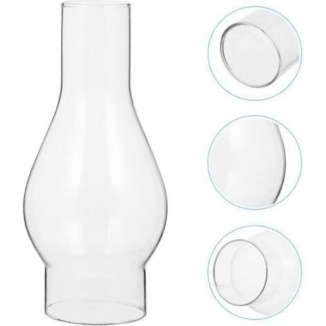 Abat-jour en Verre Transparent pour Lampe à Huile, Cheminée en Verre de Lampe à Pétrole, Abat-jour pour Lampe Kérosène, Accessoires Remplaçables (Size : Small) (1/5)