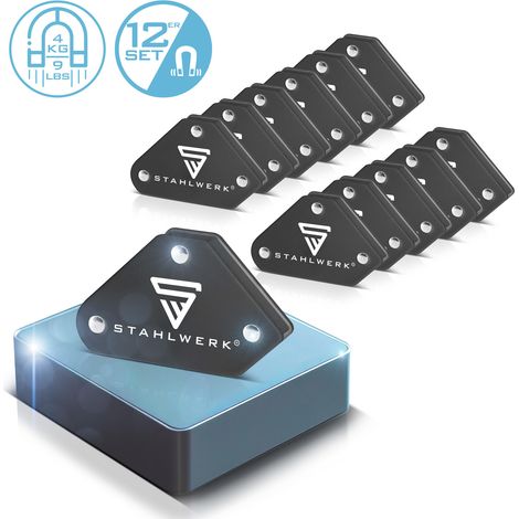 STAHLWERK 3 x staffa per saldatura set di 4 magneti 4 kg 9 lbs staffa magnetica per saldatura