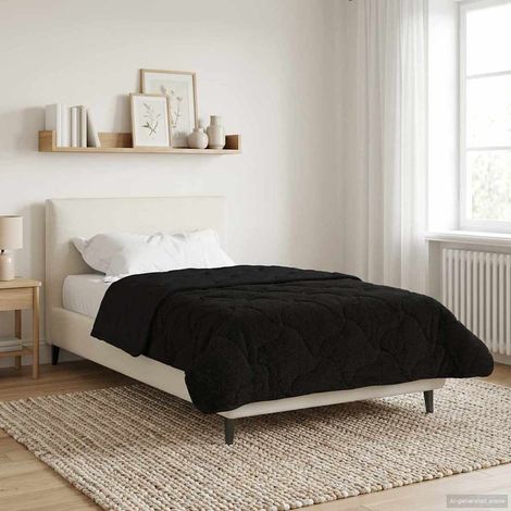 Ganzjahresbettdecke Gepolstert Schwarz 155 x 220 cm