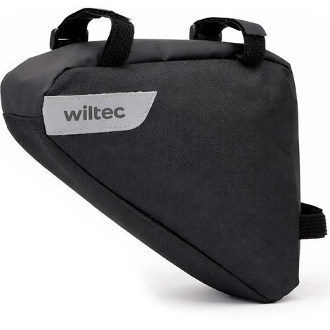 Wiltec Bolsa triangular para cuadro de bici 23 x 6 x 20 cm con 1,5 l de capacidad, bolsa impermeable para bicicleta de ciudad y de carreras