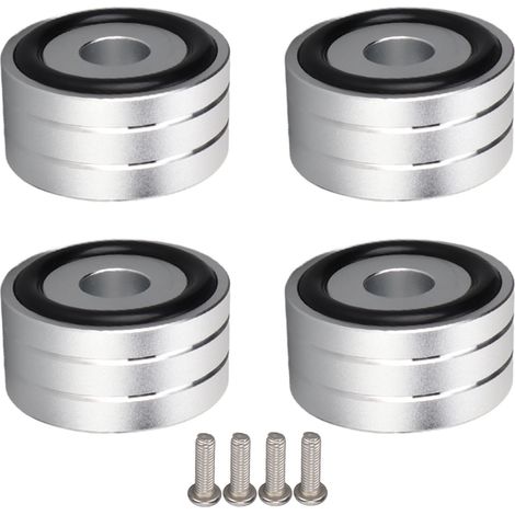 4 pièces Pieds à Pointes SP4010 40x20mm pour Isolation Enceintes, Supports pour Ampli DAC et Enregistreur Argent (1/5)