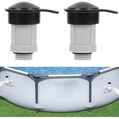 Lot de 2 valves de buse d'air de piscine et bouchon de valve de buse d'air Repl. 12363 12373 - Accessoires de piscine pour piscine hors-sol Intex 26719MW, 26719W, 26733EH, 26735EH (1/5)