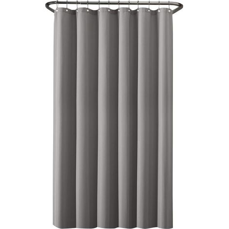 Rideaux de douche - Rideau de bain - Polyester - Incluant les anneaux - Rideau de douche Anti Moisissure - Étanche - Inoxydable - Lavable - Adapté à la salle de bain - 180X100cm - Grijs (1/5)