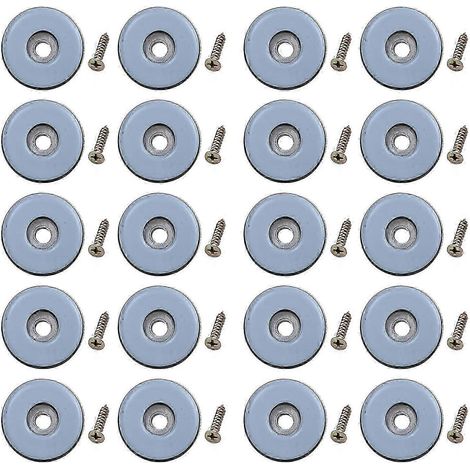 Lot de 20 patins de meubles recyclables en plastique à visser, protègent les sols en bois, déplacent les pieds de chaises et réduisent le bruit. (1/5)