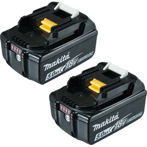 Makita 2x BL1850B Akku 5,0 Ah 18V Li-Ion mit Ladestandsanzeige BL1850B-2