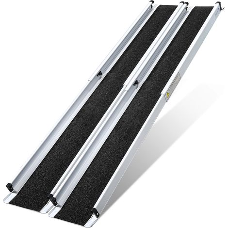 SWANEW Rampa per sedie a rotelle Rampa di carico portatile in alluminio 213cm Rampa di accesso per valigie Capacità 300KG