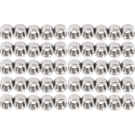 50 pièces d'écrous de raccordement rond à filet intérieur acier inox 304 M6 écrou connecteur pour aménagement maison entretien (1/5)