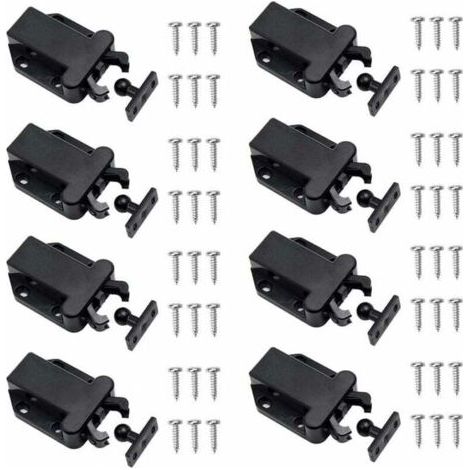 8 Pièces Loquets à Libération Tactile, Loqueteau Pousse Lache Loquets de Porte Non Magnétiques pour Placard Meubles Porte
