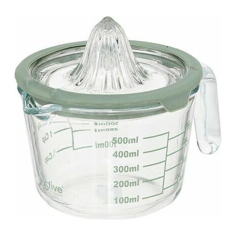 Exprimidor de cítricos Néo de 500 ml, de vidrio verde con asa.