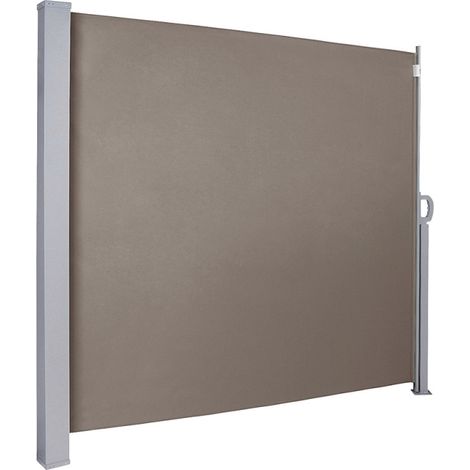 Hengda Tende da sole laterali estensibili 160x300 cm Protezione in alluminio protezione del vento Protezione solare rullo laterale cieco marrone (1/5)