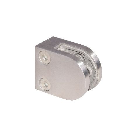 Deco Fer Forge – Pince à verre inox 316 brossé – Fixation sur plat pour verre 8 à 10,76mm – Dimensions 40mm x 50mm – À visser