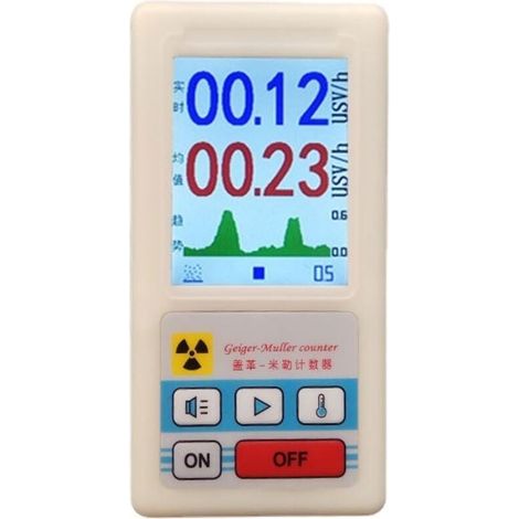 BR-6 Geigerzähler, gut ablesbares, multifunktionales Detektor für radioaktive Strahlung, Dosimeter für nukleare und elektromagnetische Strahlung mit XXW-LCD-Bildschirm (1/4)