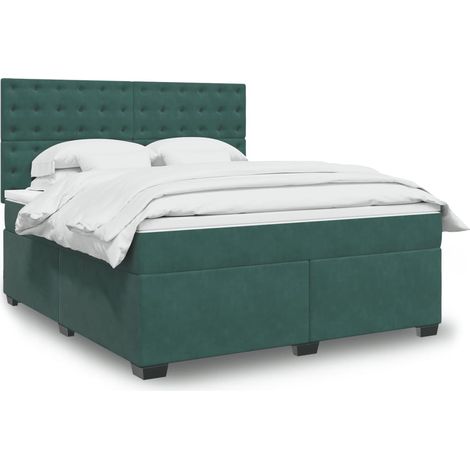 Boxspringbett mit Matratze Dunkelgrün 180x200 cm Samt vidaXL
