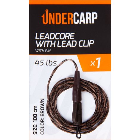 Leadcore mit Leadclip und Stift, 45 lbs / 100 cm, braun (1/2)