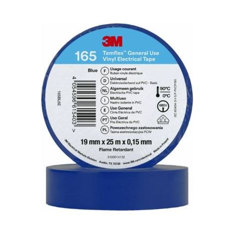Nastro Isolante Temflex 165 19Mm X 25M Blue ( 3M Cod. 7100184811 )