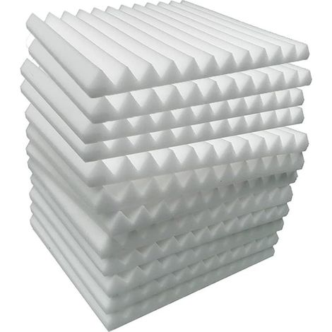 Panneaux de Mousse Acoustique, Panneaux Muraux InsonoriséS 30X30X5Cm, Panneau Insonorisant pour Murs Blanc (1/5)