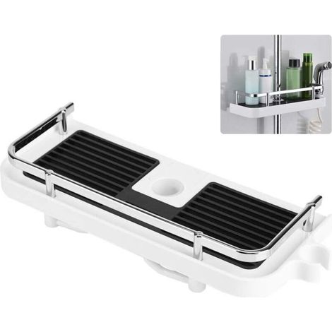 Bac de douche, support de rangement mural pour salle de bain, grande capacité, ventouse de rangement à la mode (1/4)