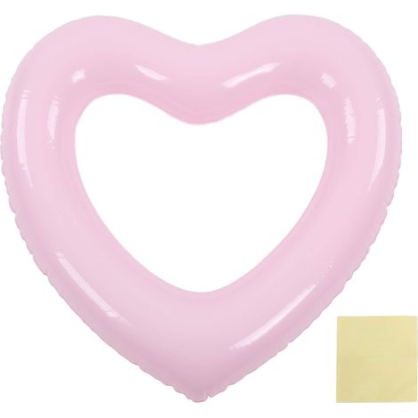 Anneau de natation en forme de cœur 45cm, épais et résistant aux déchirures, en PVC, pour flotteur de piscine gonflable, fêtes de plage, rose (1/5)