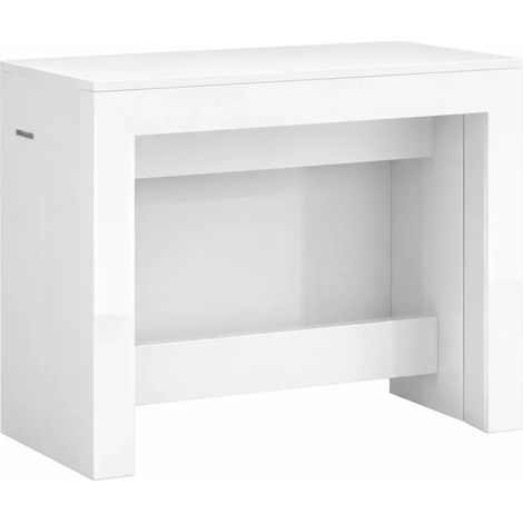 Consolle Allungabile Tavolo da Pranzo Mobile Bianco Lucido 50-300 cm (1/5)