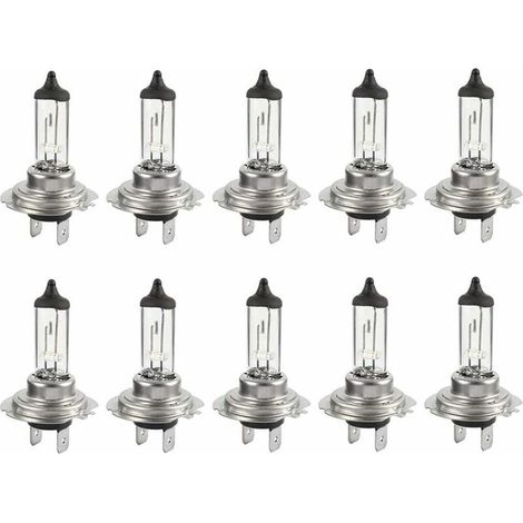 Lampade alogene - Confezione da 10 lampadine alogene LED 12V H7 55W, lampadine a luce bianca calda durevoli per abbaglianti/anabbaglianti dell'auto (1/5)