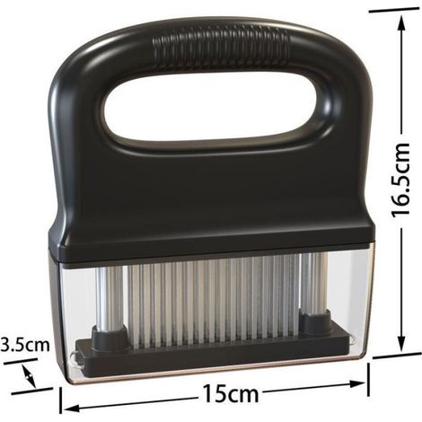 Attendrisseur Viande - 48 Lames Aiguille Acier Inoxydable - Poignée Ergonomique Antidérapante - Pour Bœuf Porc Poulet - 1 Pièce (1/5)