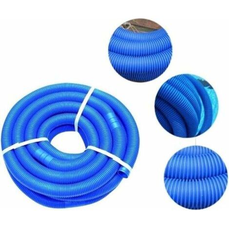 Tuyau de piscine de 32 mm Tuyaux de nettoyage d'eau flexibles Piscines Aspirateur Tuyau de rechange pour piscine hors sol Accessoire Filtre Pompe Résistant aux UV et au chlore Tuyau bleu de 5 m