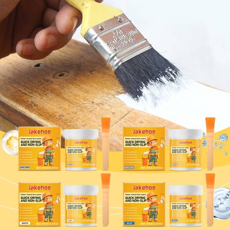 Revêtement époxy hydrofuge à base d'eau (gris clair), protection hydrofuge stable et durable pour sols – Bleu 100 g + pinceau (1/5)
