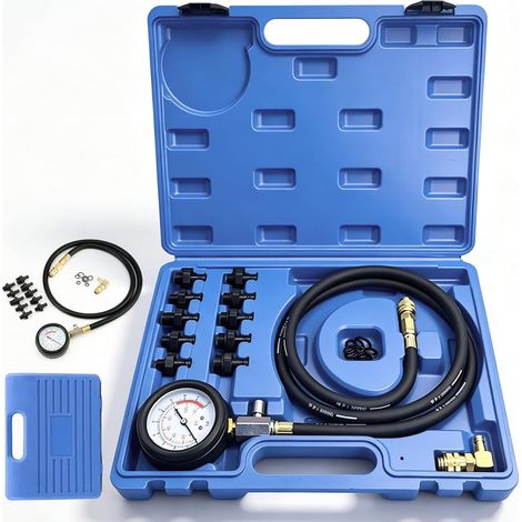 Kit de testeur de pression d'huile - Jauge de pression d'huile - Outil de jauge de pression d'huile 0-140 PSI - Système de carburant - Capteur mécanique du moteur - Test de compression - Convient pour