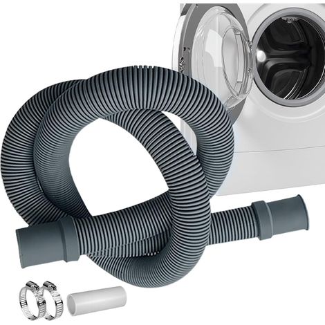 Tuyau de Vidange pour Machine à Laver Kit de Tuyau d'de 1 Mètre Avec collier et raccord, flexible lave-linge Pour lave-vaisselle, évier, nettoyeur, déshumidificateur, maison, dortoir (1/5)