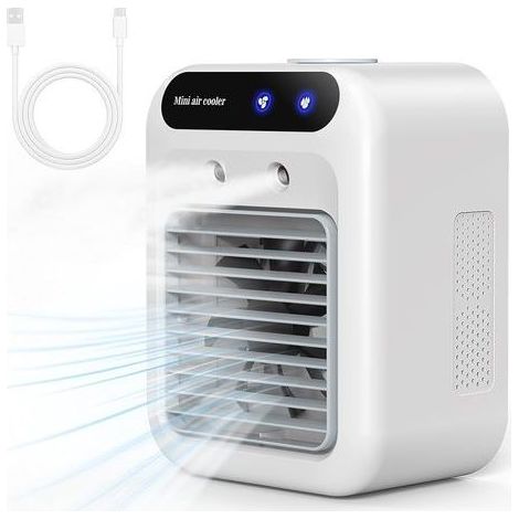 Tragbare Klimaanlage, leise mobile Klimaanlage, 500-ml-Luftkühler, Luftkühler, 2 Geschwindigkeitsstufen, 2 Nebelmodi, Mini-Klimaanlage geeignet für Schlafzimmer und Büro (1/5)