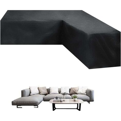 Housse Canapé d'angle de Jardin Étanche,210D Oxford Patio V Forme Housse De Canapé Imperméable, Coupe-Vent, Anti-UV Bâche Mobilier de Terrasse en Forme V 30030098cm