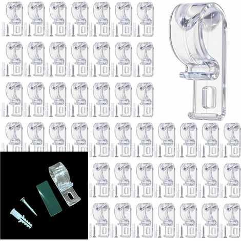 12-pack of no-drill single-hole positioning hooks for curtains, blinds, roller blinds, pull cords, and beaded fasteners (1/5)