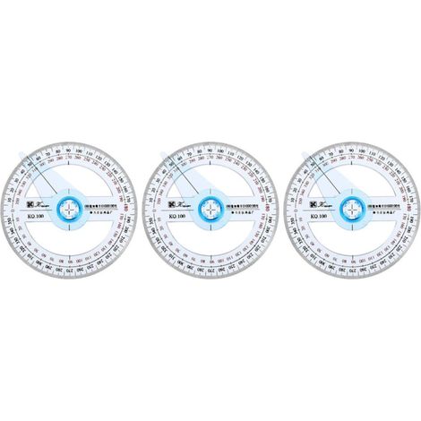 Rapporteur circulaire 360°, en plastique, lot de 3, haute (1/5)