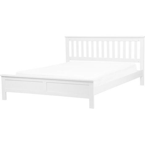 Letto in Legno di Pino Bianco con Rete a Doghe 140 x 200 cm Mayenne (1/5)