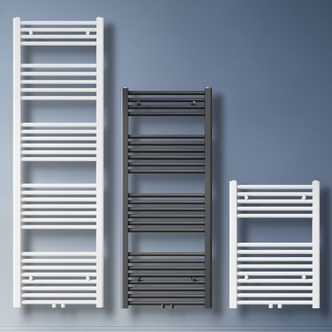 SONNI Handtuchheizkörper Mittelanschluss Badheizkörper Weiß/Anthrazit Handtuchwärmer Handtuchtrockner 1800x600mm 919W Anthrazit
