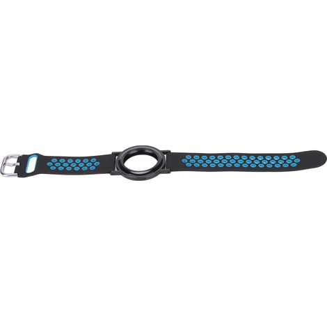Bracelet de montre multifonctionnel en silicone souple pour iOS Locator 2021, idéal pour enfants, personnes âgées et seniors. Noir et bleu.
